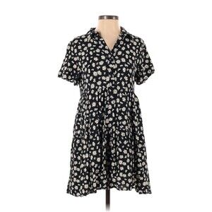 ZARA Black Multi Daisy Print Dress - S
